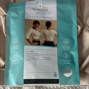 Marena Recovery Vest with 3/4-Length Sleeves in Beige.